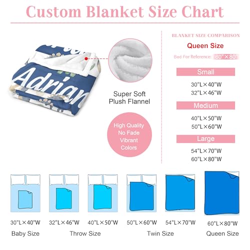Image of Personalized Baby Blanket with Name, Custom Name Blanket for Kids | Soft Flanne Blankets in Easter Personalized Baby Gifts for Infant Newborn Shower (Dinosaur)