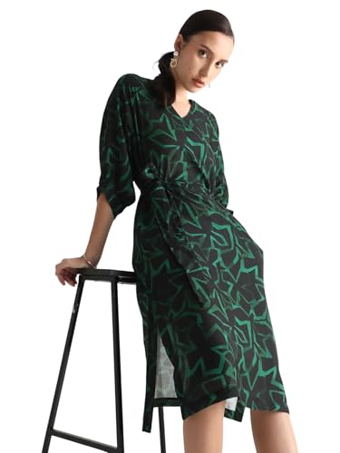 Image of RAREISM A-LINE Geometric Print MIDI Dress