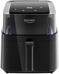Fritadeira Air Fryer Dako Digital com 6 Litros e Visor 360° 4 em 1 220v