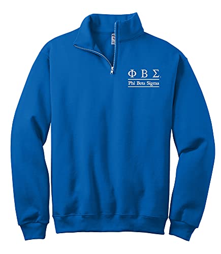 Sorority Letters Shop Phi Beta Sigma Quarter Zip Cadet Collar Sweatshirt - Phi Beta Sigma Fraternity Merchandise