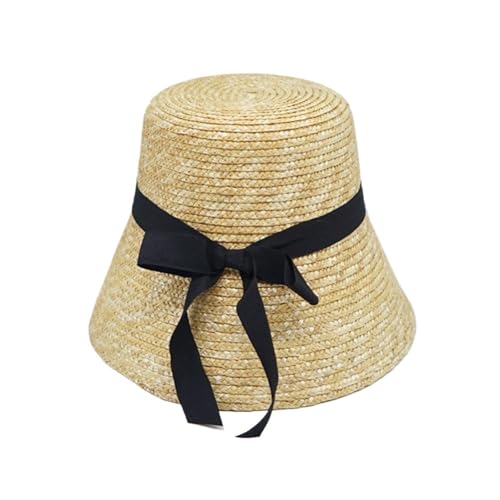 Chapeau soleil femme en paille avec nœud papillon idéal pour la plage