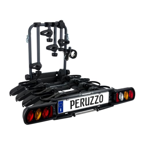 Peruzzo Pure Instinct - Portabici da traino a sfera, colore grigio antracite, 4 biciclette