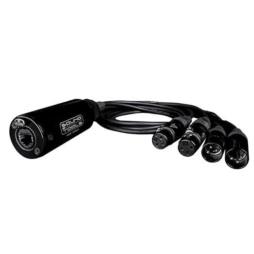 Sound Tools CAT Tails MFX – 4 Channel 2 Female + 2 Male XLR to EtherCON Breakout Tails | Send/Return for Analog Audio, AES3, Intercom, DMX Over Shielded Cat5e