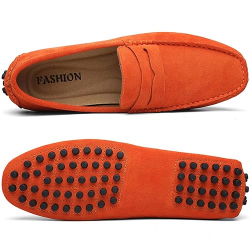 Image of PPXID Men's Dress Loafers Slip On Casual Shoes Lightweight Soft Penny Loafers Suede Driving Boat Shoes Moccasins