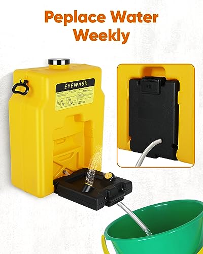Image of Portable Eyewash Station 14 Gallon, OSHA Approved Eye Wash Station for Wall | 14 gallon portable eyewash station, OSHA approved. Gravity-fed, 15-minute continuous flush. Wall or shelf mount