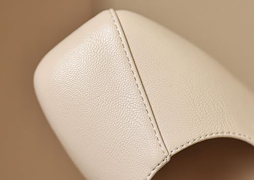 Niction Mary Jane Flats for Women Fashion Square Toe with Pearl Ankle Strap Ballet Comfortable Retro Slip On Dress Work Wedding Bride Shoes4