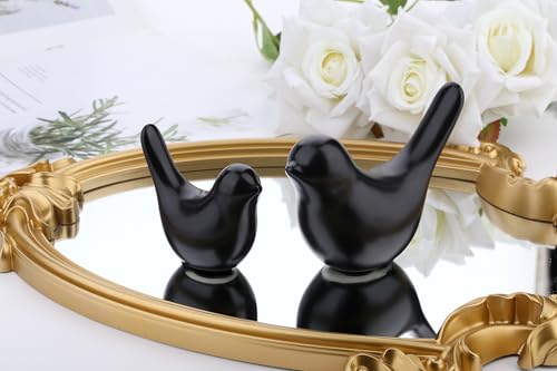 Estatua de Pájaros Pequeños Decoración Negra miniatura 3