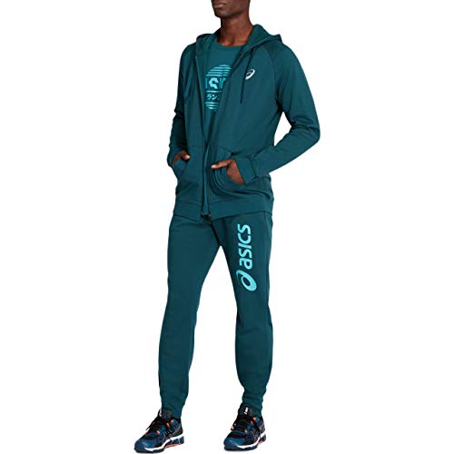 Asics Big FZ Hoodie Felpa con Cappuccio, Magnetic