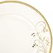 Lorren Home Trends La Luna Bone China 57-Piece 24K Gold Floral Design Dinnerware Set, Service for 8
