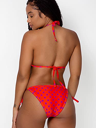 Smart & Sexy Womens String Bikini Set, Bright Polka Dot Print, Small Us #TOP3