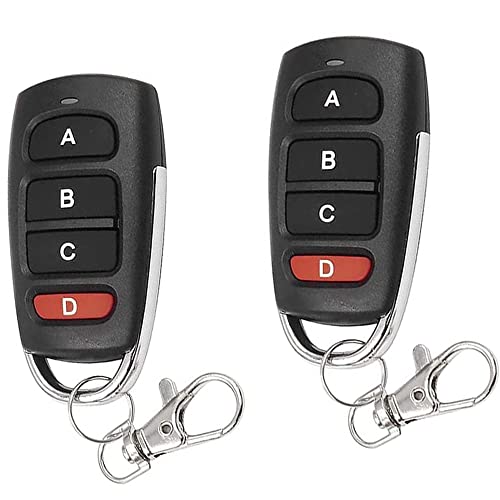 remote Universal Duplicator Garage Door Key Fob, 433.92 Mhz, Replacement for Electric Gate Cloning Remote Control Keychain (2 PCS)