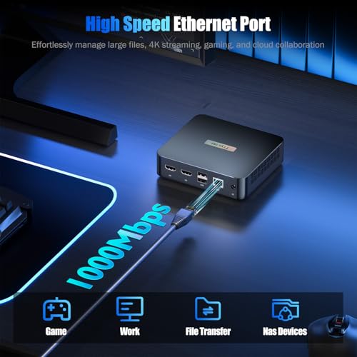 Image of Trycoo WI6 Mini PC Computer Alder Lake N95(Up to 3.4GHz), 8GB DDR4 256GB SSD, Desktop Mini Computer 4K Triple Display, Type-C, Dual HDMI, RJ45 LAN Ethernet, WiFi5, BT4.2 for Office, Home, Business