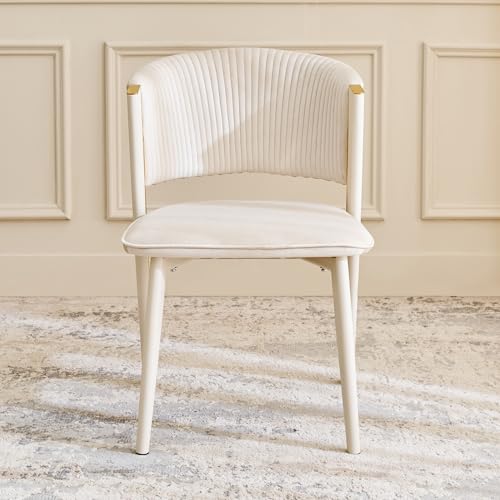 Image of Home Centre | Modern | Mild Steel | Dining Chairs | Cream | Set of 2 | 1 Year Warranty