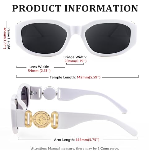 Image of FEISEDY Retro Trendy Rectangle Sunglasses Women Men Narrow Shades B2322 | |Vintage Shades |UV400 Protection |Blocks Glare |Women & Men |Comes With A Storage Case