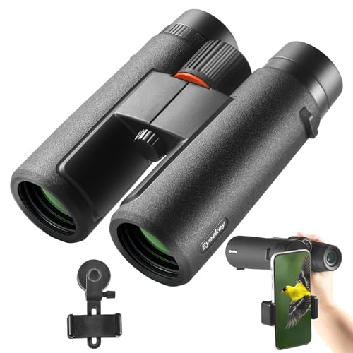 8x42 HD Wide-View Binoculars for Adults with Low Light Night Vision – Ultra-Bright Waterproof Binoculars with Smartphone Adapter for Hunting, Bird Watching, Stargazing & Outdoor Travel