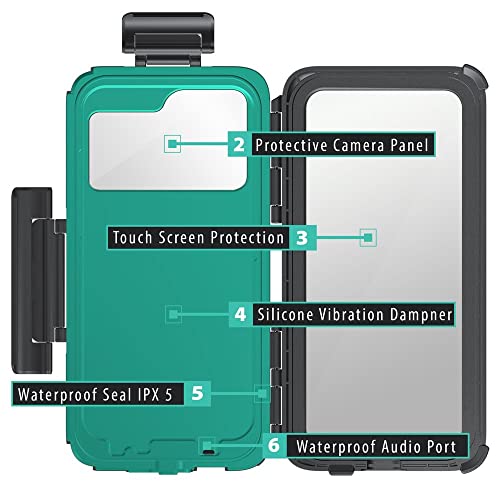 Ultimateaddons Universal Smartphone Slim Tough XL (158 x 78mm) Waterproof Case with Female 3 Prong Adapter Black - Image 3