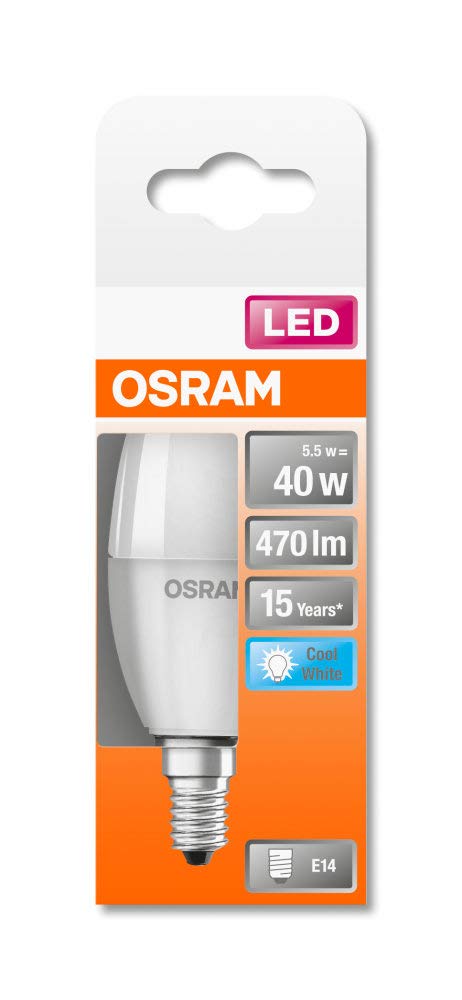 OSRAM Lot de 10 x Ampoule LED | Culot: E14 | Blanc froid | 4000 K | 5,50 W | équivalent à 40 W | LED STAR CLASSIC B