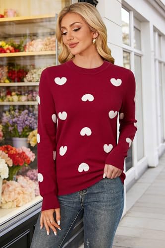 Image of Arach&Cloz Women's Wool Blend Classic Crew Neck Casual Fall Sweaters