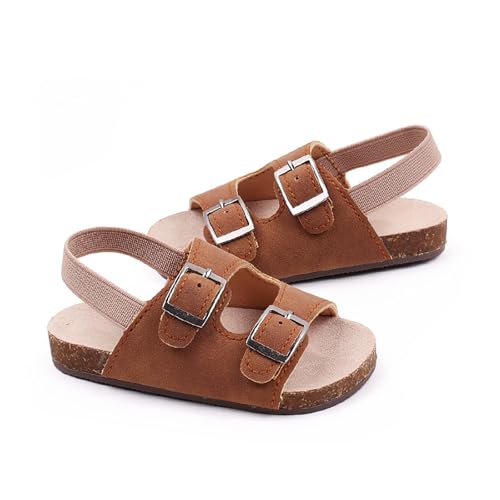 IWIHMIV Girls Slip On Sandals Lightweight Flat Beach Sandals Elastic Straps Comfortable Soft Sole Open Toe Summer Shoes4