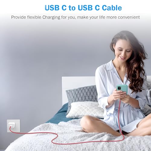 Image of Hoerrye Oneplus Original 65W Type C To C Warp /Dash /Supervooc Fast Charging Cable Compatible With One Plus 12,12R,11,11R,10,10 Pro,10T,9,9R,9Rt 5G,8,8 Pro,Nord,Ce 2 Lite 5G,3.3Ft Usb C Type Cable-Red