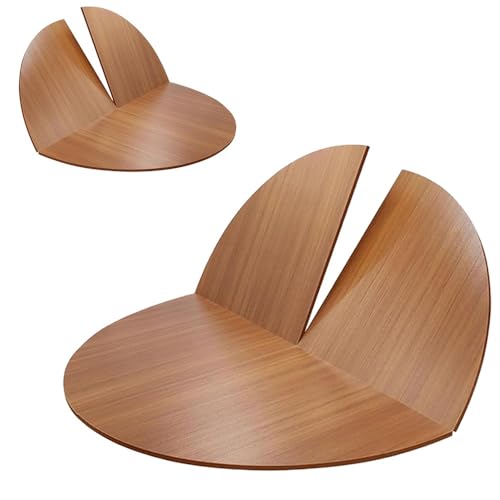 SMCMGECEUZ 120-180cm Extensor Temporal Tablero De Mesa Plegable, Solo Tablero Plegable Redondo Grande Que Ahorra Espacio para Banquetes Fiestas(Yellow Teak,120cm/47in)