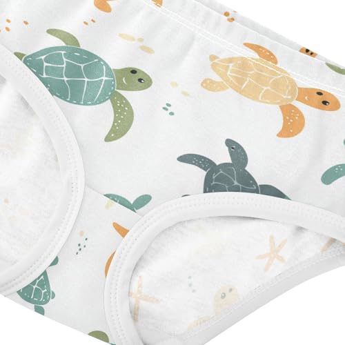 Wusikd Cute Turtles Girls' Underwear Cotton Star Girls Briefs Soft Toddler Underwear 2T4
