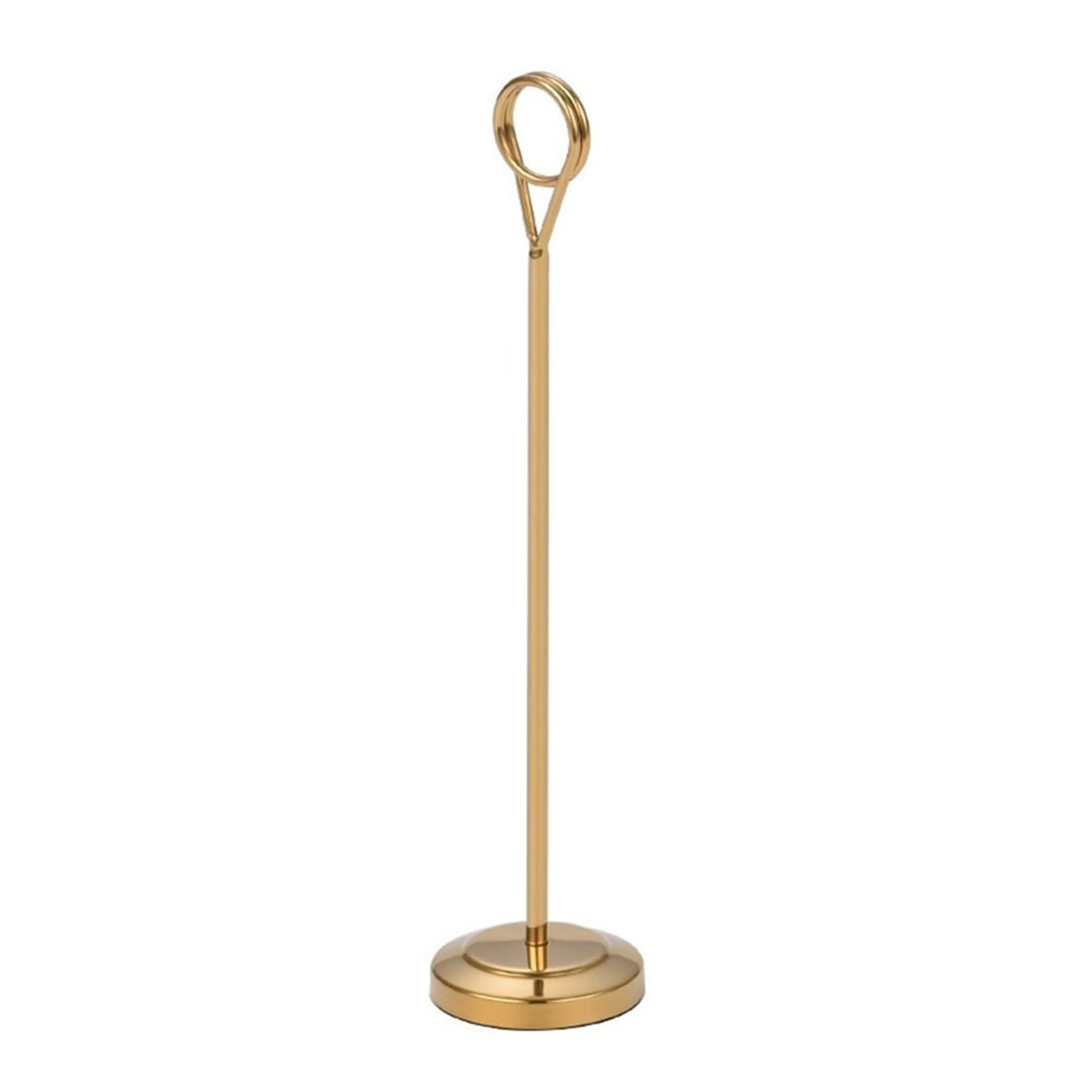 Lujauey Memo Clip Holder 6Pcs Desktop Decoration Photo Clip Stainless Steel Card Holder Memo Postcard Picture Round Paper Stand for Wedding Party Office Memo(Gold,30cm)