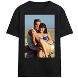 Beverly Hills 90210 Brenda & Dylan Beach Screenshot Adult Black Crew Neck Short Sleeve T-Shirt-Medium