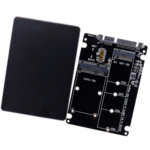 Adaptador mSATA SSD a SATA III 2.5" 7mm Negro miniatura 3