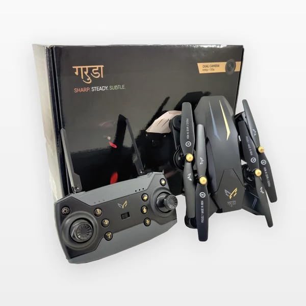 Image of Garuda 1080 Black Wifi Hd 1080P + 720 P Fpv Dual Camera, Box Version, Position Locking Drone (Garuda Black Drone)