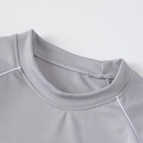 Kids Boys Summer Tracksuits 2 Piece Breathable Mesh T-shirtsand Shorts Set for Running Gym Sports Gray 2-3 Years2