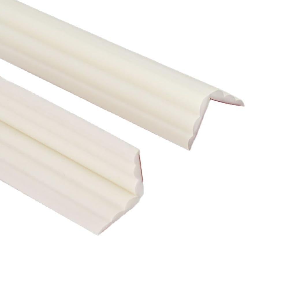 10M Flexible Edging Trim for Tile Floor Bathroom Door Frame Countertops,Self Adhesive Inside & Outside Corner Strip,Floor Transition Strip,Caulk Molding Trim,Furniture Protector Guards(60mm,White)