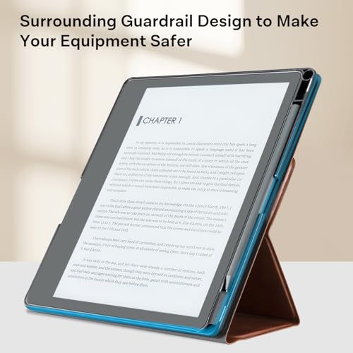 Image of CoBak Case for E-Reader - All New PU Leather Cover with Auto Sleep Wake Feature for E-Reader 10.2 inch 2022 & 2024 Released with Pen Holder (not Compatible with Remarkable),Dark Brown