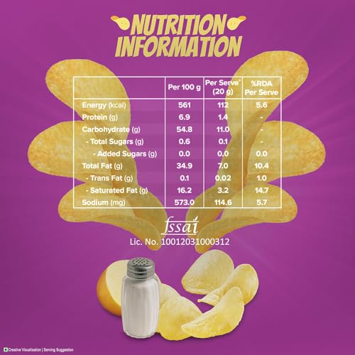 Image of Bingo Original Style Salt Sprinkled - Flat Cut Salted Potato Chips Pack For Snacks - 85 /90 Grams(weight may vary) (Pack of 2)