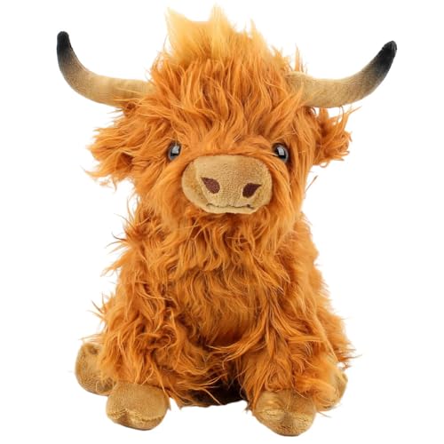 NyaSaa Cute Highland Cow Plush Toy, Brown Soft Stuffed Animal Toy for Children, C1