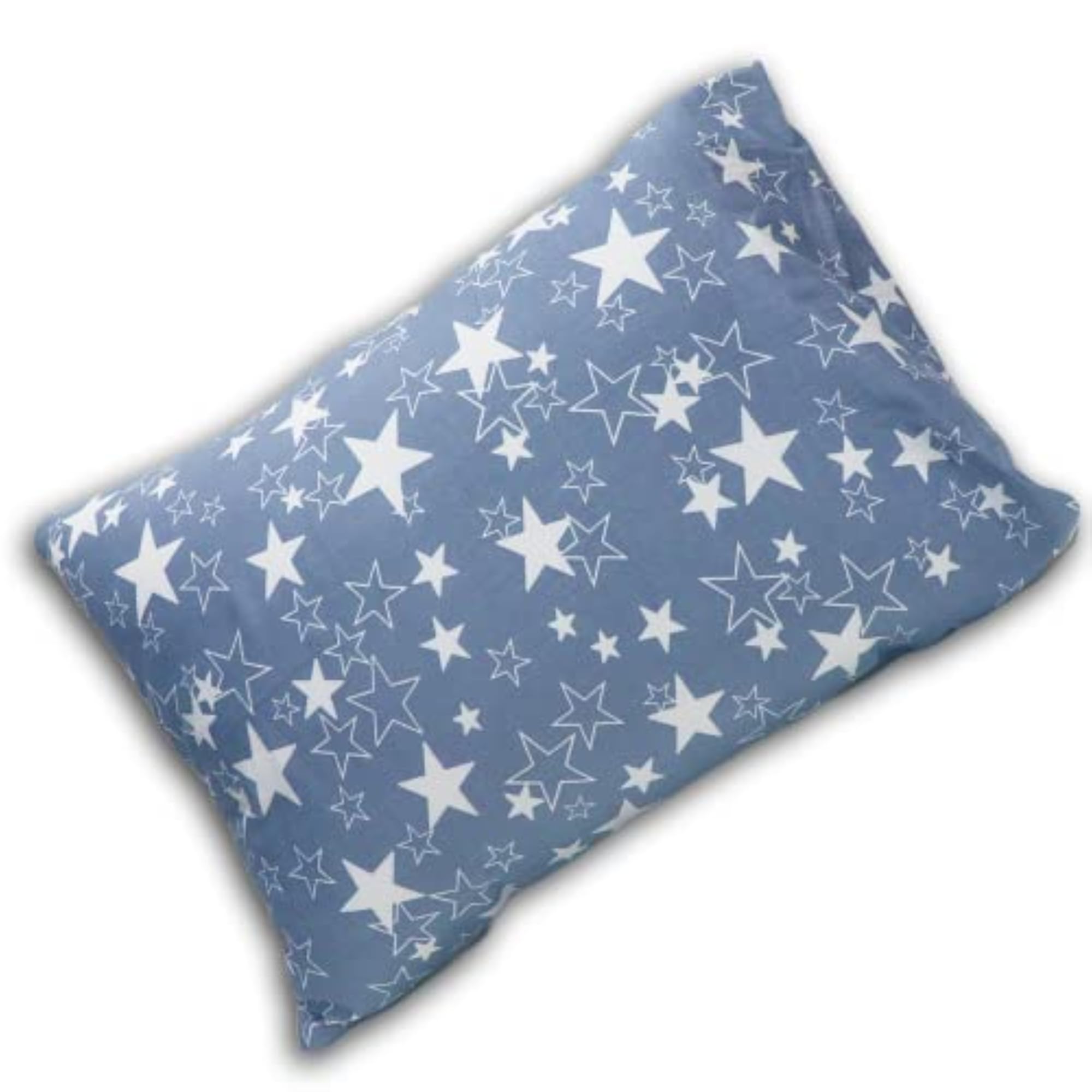 Toddler Pillow with 100% Cotton Removable Cover - Grey Star