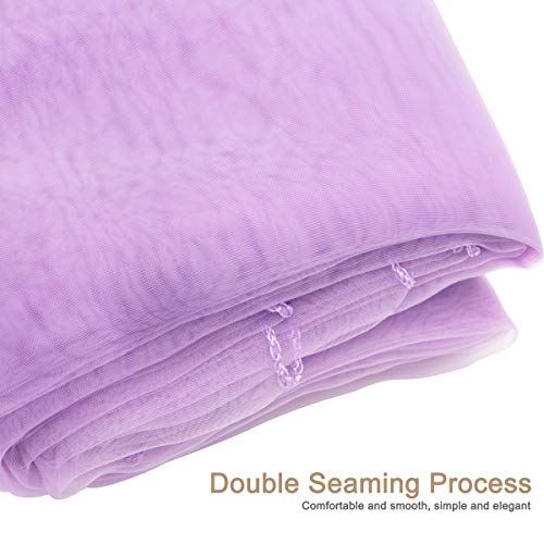 Havii 394 X 53 Inch Organza Table Runner Sheer Scarf Valance Tulle Roll Backdrop Curtains For Wedding Table Swags Stair Bow Baby Shower Birthday Party Decoration - Lavender, 1 Pack #TOP5
