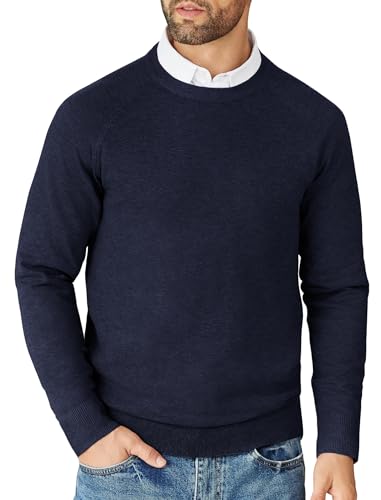 COOFANDY Men's Crewneck Sweater Casual Dress Pullover Sweater Slim Fit Lightweight Long Sleeve Raglan Sweaters