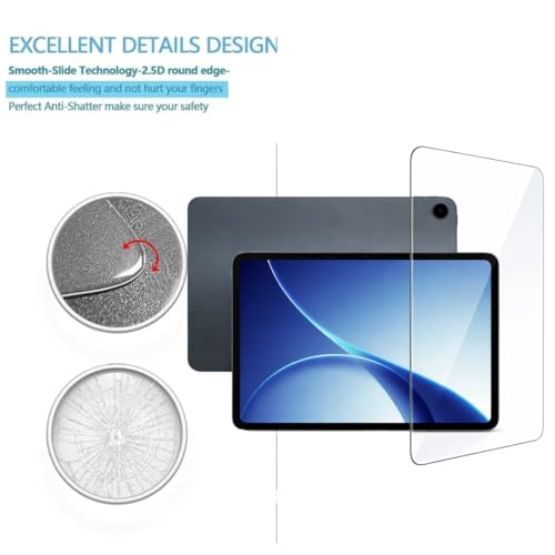 Image of Edge to Edge Screen Protector Guard for OPPO Pad 5 12.1 inch Tempered Glass for OPPO Pad5 12.1 inch Tablet (2.5D Curved Edge Temper) - 1 Pack With Installation Kit