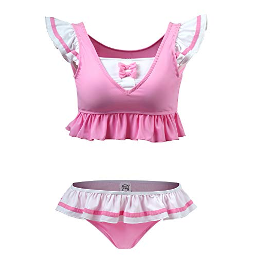 Littleforbig Ruffled Flounce Tankini Set Two-Piece Swimwear Bathing Suit Swimsuit – Anime Idol4