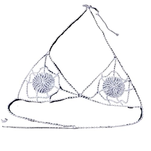 Sexy Diamond Chest Chain Bra Sparkly Rhinestone Body Chain Crystal Bikini Chest Jewelry Lingerie Woman Nightclub Clothing (Gold color)