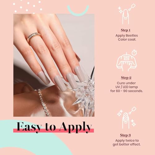 Image of Beetles Nude Gel Nail Polish, 1pc 15ml Neutral Grey Taupe Summer Gel Polish Soak Off U V LED Nail Lamp Nail Art Manicure Salon DIY Home
