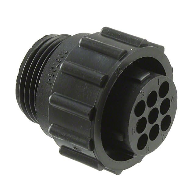 206708-1, Circular Connector - CPC Series 1 - Cable Mount Plug - 9 Contacts - Threaded - Thermoplastic Body. (25 Items)