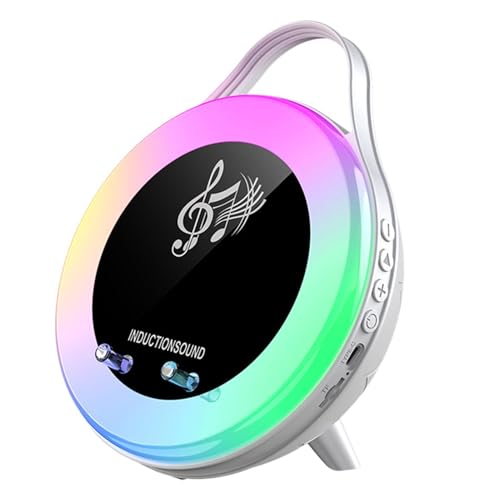 RGB Wireless Induction Speaker   Fast Charging Phone Holder Stand, Multi Functional Ambient Light, HiFi Stereo Audio, Hands Free | Portable Sound System For Home Office Dorm 20.3x8.6x16.8cm
