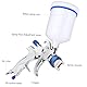 HVLP Lackierpistole Spritzpistole mit 3 Düsen 1,4/1,7/2,0mm, 600ml Plastikbecher, Luftdruckregler, Lacksiebe usw. Profi Druckluft Farbsprühsystem Spraypistole Kit für Autos, Möbel