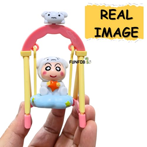 Image of FUNFOB Shinchan Action Figure Height-10cm | Shin chan Figurine Cartoon Figures Toys for Boys & Girls PVC Multicolour | Swing - Shiro Dress