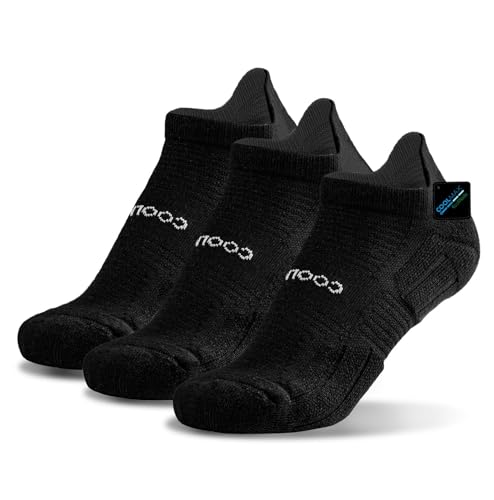 BRISIRA Coolmax Bamboo Viscose Compression Running Socks 3 Pairs Ankle Low Cut Athletic Anti Blister Cushioned Seamless