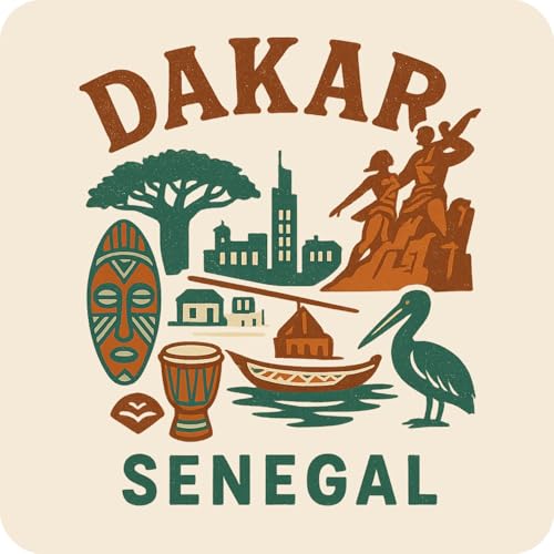 Dakar Senegal Souvenir Vinyl Sticker – Destination Travel Keepsake Collectible 4-Inches Wide