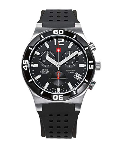 Montre homme Swiss Military chronographe 20072ST-1RUB cadran noir sport