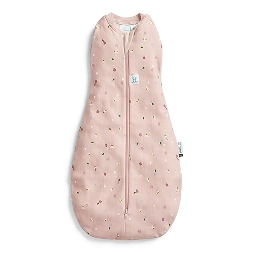 Image of ergoPouch Cocoon Swaddle Sack 1.0 TOG - Baby Sleep Sack, Gentle Snug Fit Helps Calm Startle Reflex, Ideal for Arms In/Out Sleeping, Soft Breathable Fabric for Better Sleep (0-3 Months, Daisies)
